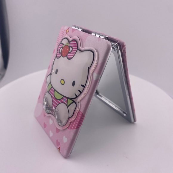 Hello Kitty Rectangle Compact Mirror Pink Strawberry- New - Picture 4 of 5